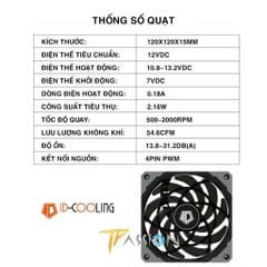 Quạt Fan Case 12cm ID-COOLING NO-12015-XT PWM Slim Fan