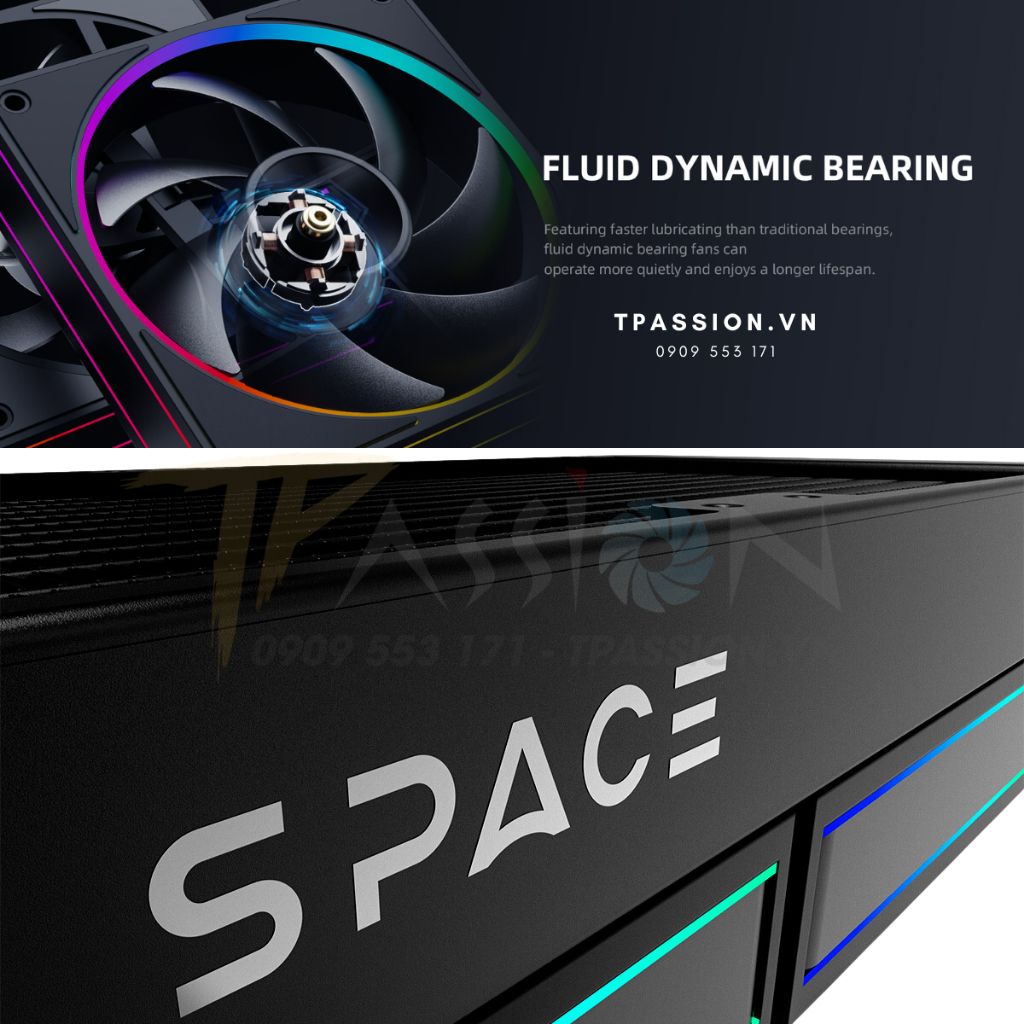 Tản nhiệt nước AIO CPU ID-COOLING SPACE LCD SL360 / SL240 ARGB BLACK / WHITE - Chính hãng BH 5 NĂM PWM, màn hình, LED 5v