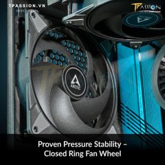 Quạt tản nhiệt Fan Case 14cm Arctic P14 Max Black / White - Chính hãng, tốc độ 2800 RPM, 140mm, điều tốc 4 Pin PWM