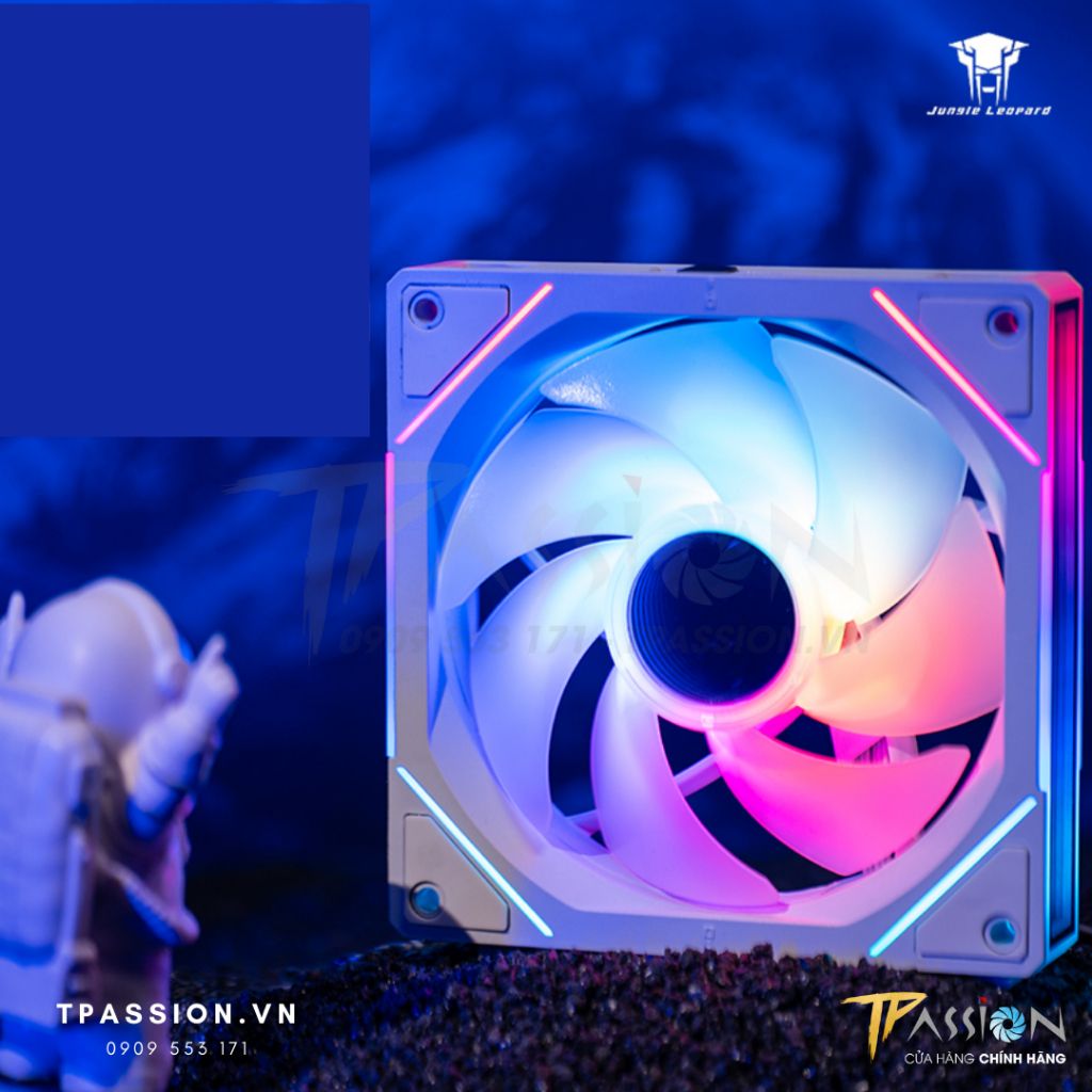 Quạt tản nhiệt 12cm Jungle Leopard Interstellar Block Fan case - Ghép nối, Led ARGB 5V gương vô cực Infinity , PWM