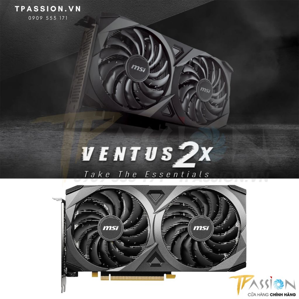 VGA Card màn hình MSI RTX 3060 12GB GDDR6 VENTUS 2X OC - Chính hãng BH 36 tháng, GPU
