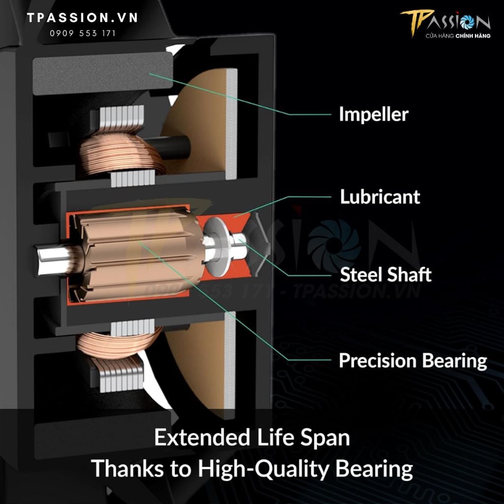 Quạt tản nhiệt Fan Case 14cm Arctic P14 Max Black / White - Chính hãng, tốc độ 2800 RPM, 140mm, điều tốc 4 Pin PWM