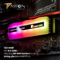 Tản nhiệt SSD M2 Jonsbo LED RGB tự động (hiệu ứng Rainbow không cần cổng RGB)