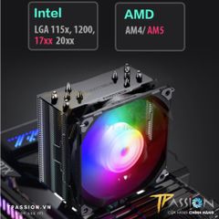 Tản nhiệt khí CPU PHANTEKS POLAR S5 / S5 LED DRGB / S4 - Chính hãng, tản tháp quạt PWM, LED ARGB sync, 1700, 5 ống đồng
