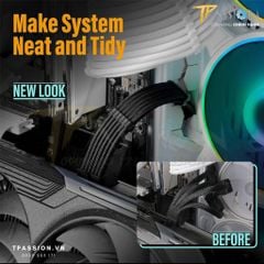 Dây Nguồn Bọc Lưới Nối Dài VGA PCIe 5.0 TEUCER - GPU RTX 3090ti/4090/4080/4070, 12 + 4 pin 12VHPWR 600W, chuẩn 16AWG