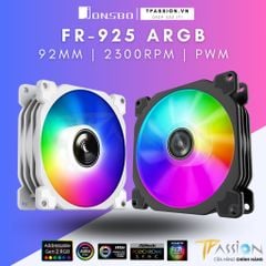 Quạt Fan Case 9cm JONSBO FR - 925 ARGB LED - Chính hãng, tản nhiệt tốc 2300RPM, PWM, 90mm LED 5V sync main/hub | FR925