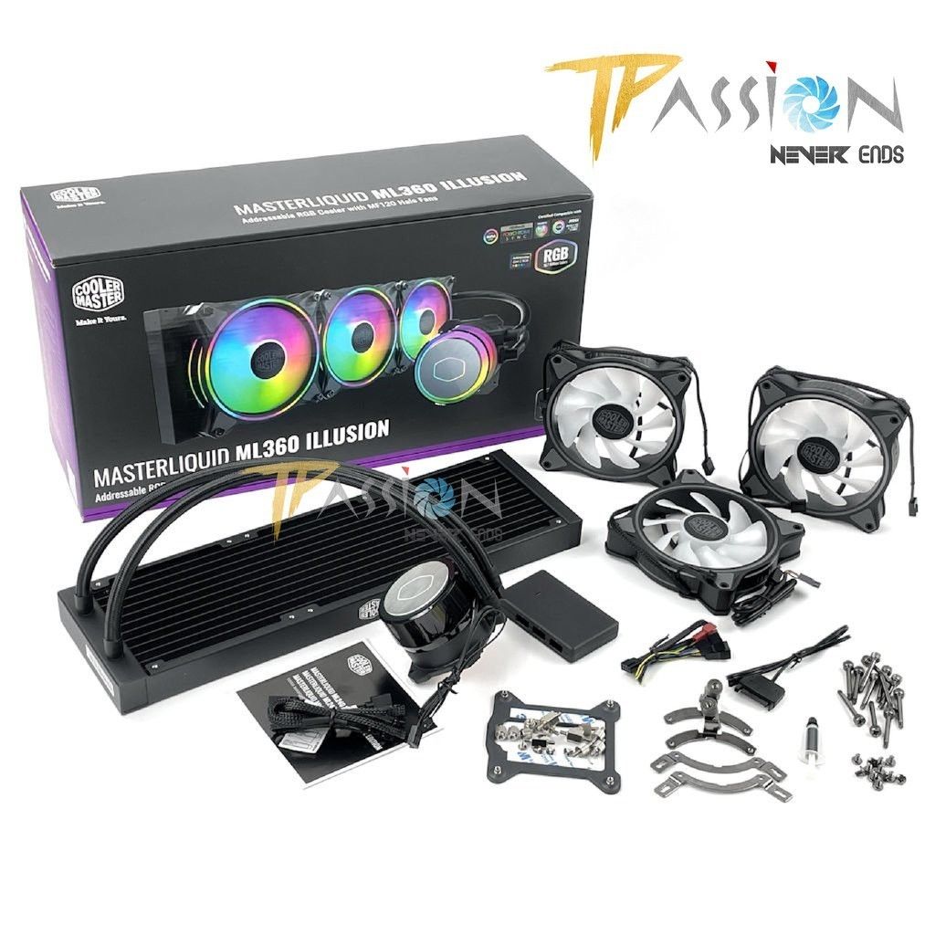 Tản nhiệt nước AIO CPU COOLER MASTER MASTERLIQUID ML240 / ML360 ILLUSION LED ARGB Gen 2 Halo - Chính hãng, MF120 240 360