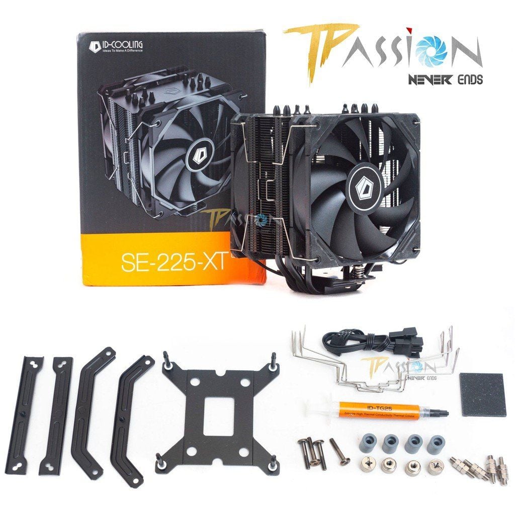 Tản nhiệt khí CPU ID-Cooling SE-225-XT BLACK V2 - 2 Fan PWM, 5 ống đồng
