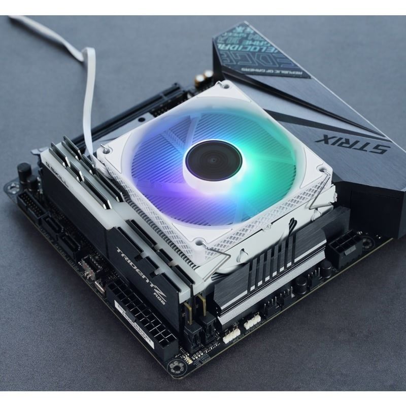 Tản nhiệt khí CPU Jonsbo HX4170D Trắng LED Rainbow tự động | Đen - Chính hãng, topdown Slim fan, ITX, mITX, HTPC