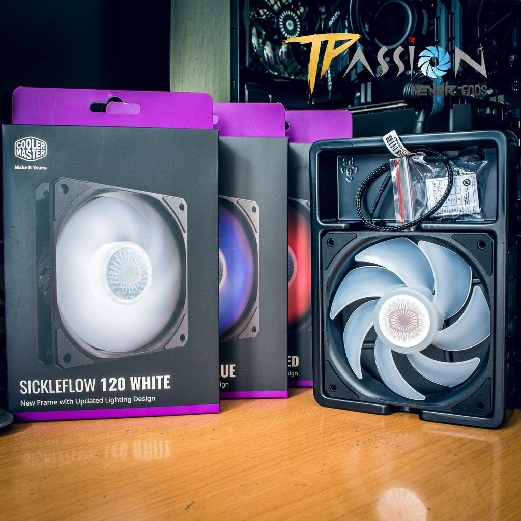 Quạt Fan Case 12cm Cooler Master SickleFlow 120 Không LED, LED White, Red, Blue, ARGB