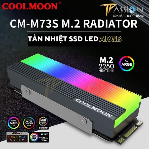Tản nhiệt ổ cứng SSD M2 Coolmoon CM-M73S LED ARGB 5V
