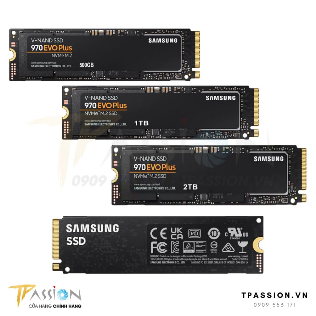 Ổ Cứng SSD Samsung 970 EVO Plus 500GB / 1TB / 2TB M2 2280 PCIe NVMe Gen 3×4 - Chính Hãng, 980 990 MZ-V7S500B 1T0B 2T0B