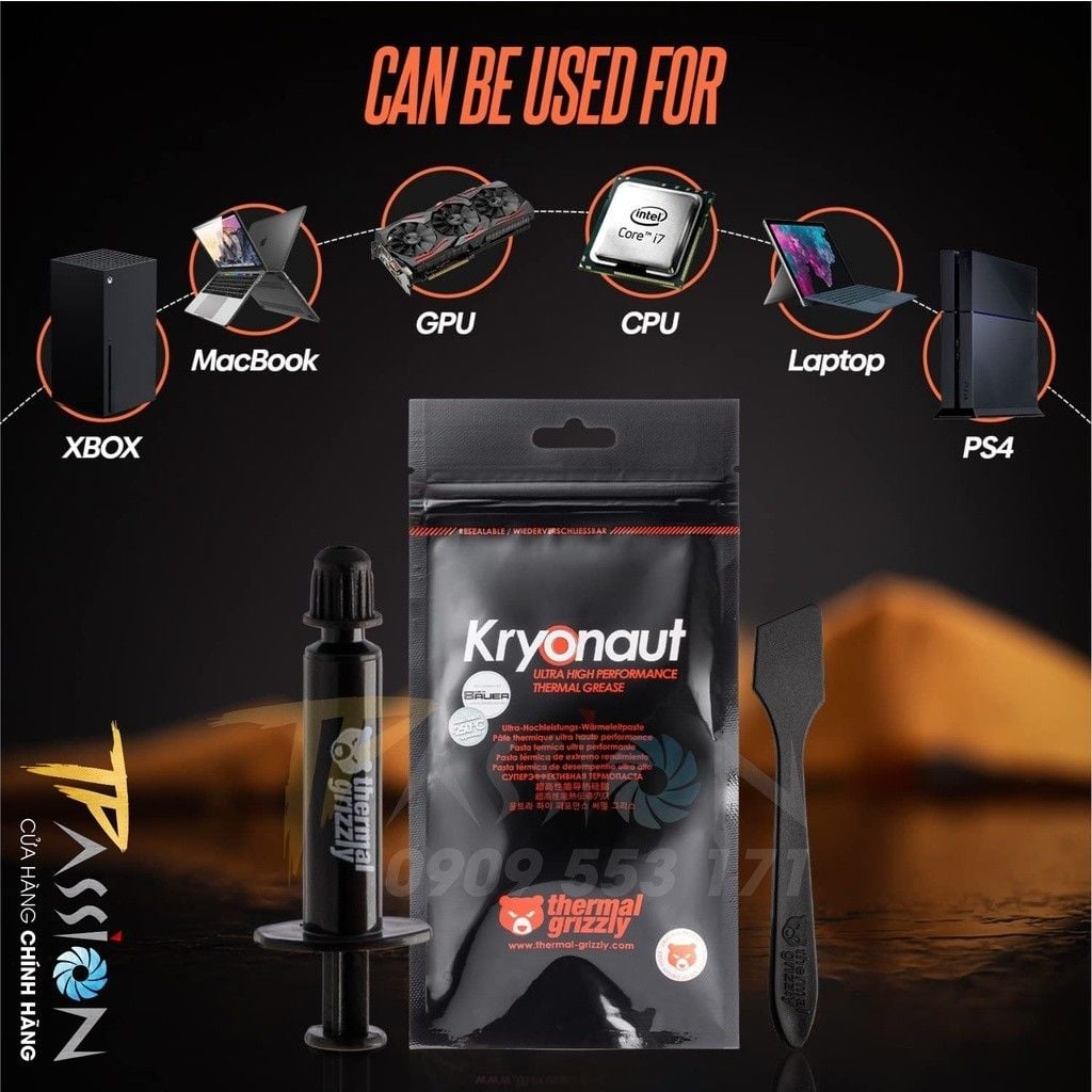 Keo tản nhiệt Thermal Grizzly Kryonaut - Hàng Đức - Có Serial QR check chính hãng | KEO GẤU