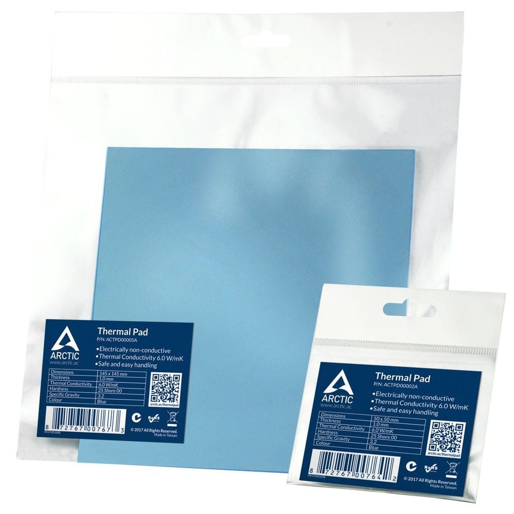 Miếng dán tản nhiệt Arctic Thermal Pad 50x50mm, 72,5x72,5mm, 145x145 6W/mK