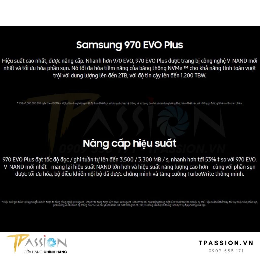 Ổ Cứng SSD Samsung 970 EVO Plus 500GB / 1TB / 2TB M2 2280 PCIe NVMe Gen 3×4 - Chính Hãng, 980 990 MZ-V7S500B 1T0B 2T0B