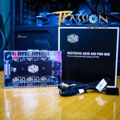 HUB CoolerMaster MasterFan ARGB AND PWM - Chia kết hợp 6 cổng ARGB và 6 nguồn fan, nguồn Sata, nam châm hít, sync main