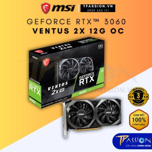 VGA Card màn hình MSI RTX 3060 12GB GDDR6 VENTUS 2X OC - Chính hãng BH 36 tháng, GPU