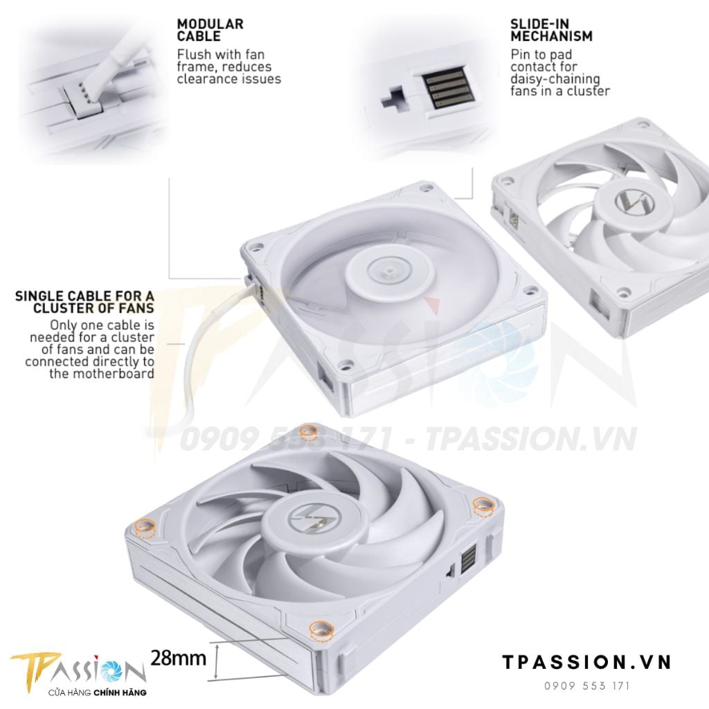 Quạt tản nhiệt LIAN LI UNI FAN P28 Black | White