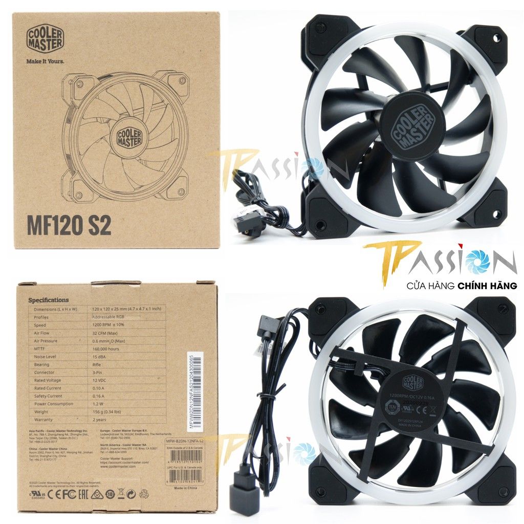 Quạt Fan Case Cooler Master MASTERFAN MF120 S2 | S3 LED ARGB