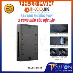 Bộ hub chia nguồn quạt ID-Cooling FH-10 PWM - Chính hãng, 10 cổng 4pin PWM, 3pin 4pin Fan case