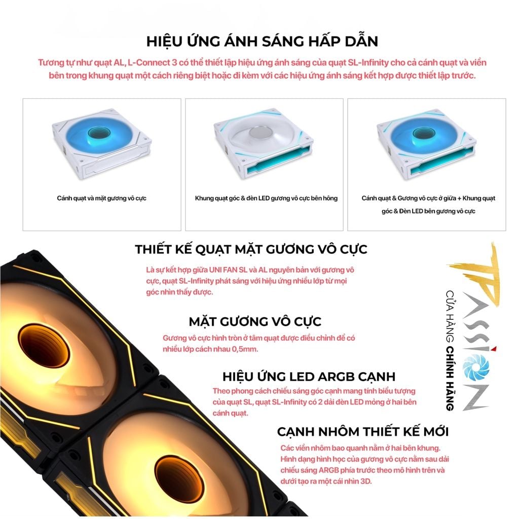 Quạt tản nhiệt LIAN LI UNI FAN SL INFINITY 120 / 140 LED ARGB 5V