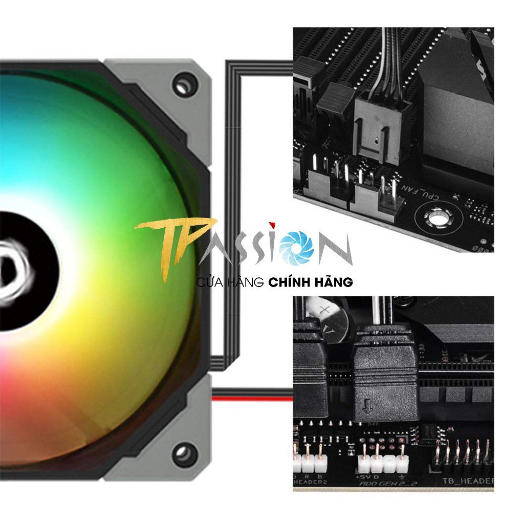 Quạt tản nhiệt fan case 12cm ID-Cooling NO-12015-XT ARGB | Trắng - Slim fan 15mm, tốc 2000rpm, điều tốc PWM, sync LED 5V