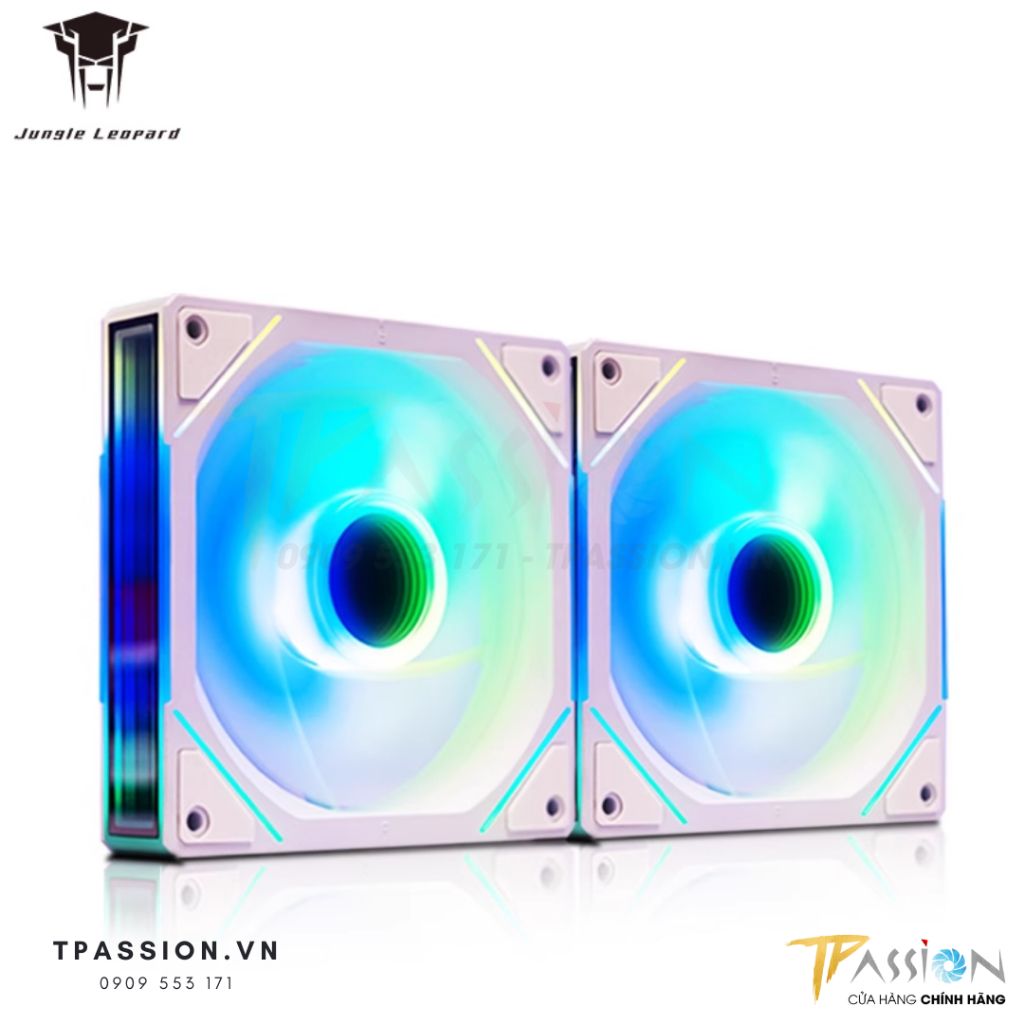 Quạt tản nhiệt 12cm Jungle Leopard Interstellar Block Fan case - Ghép nối, Led ARGB 5V gương vô cực Infinity , PWM