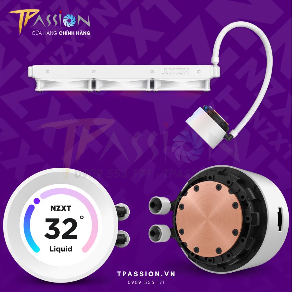 Tản nhiệt nước AIO CPU NZXT KRAKEN ELITE 360 RGB / 360 RGB (Black / White)  - Chính hãng BH 6 năm