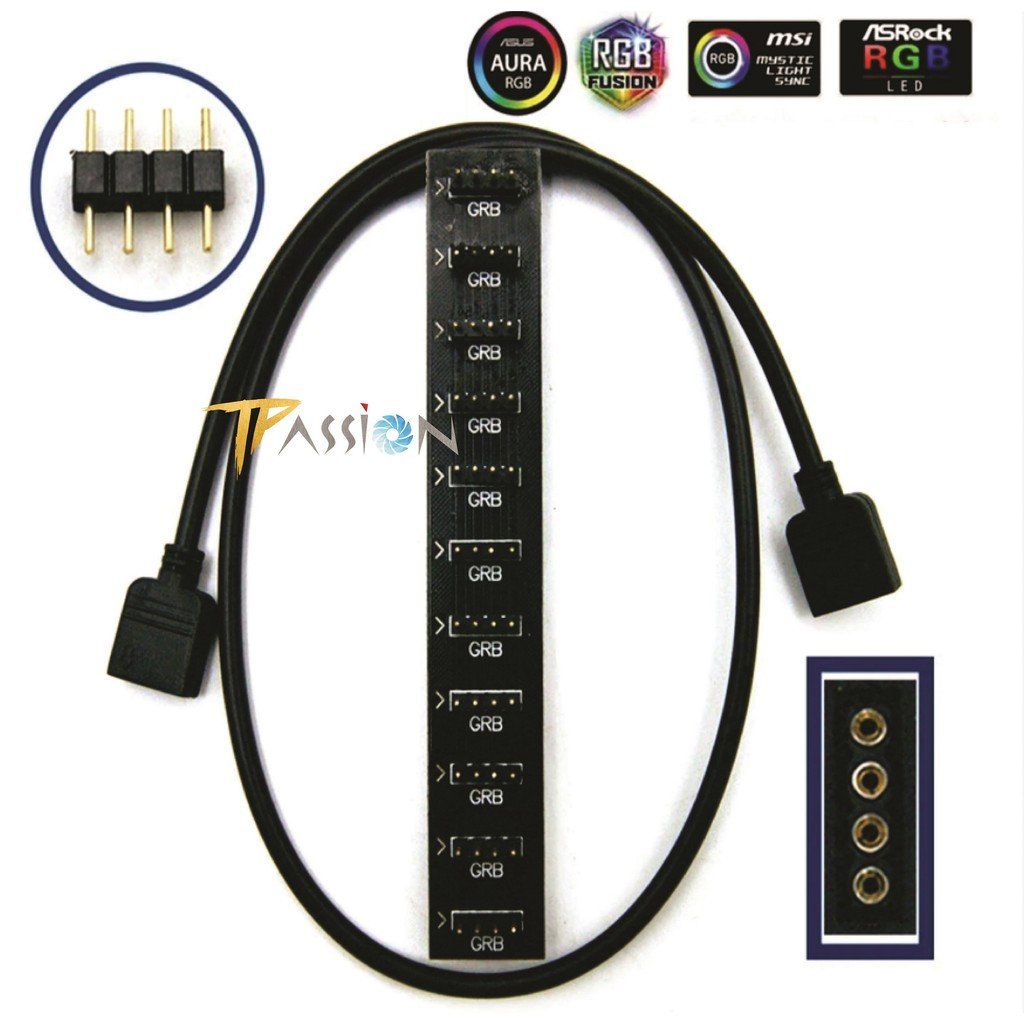 Dây chia, Hub chia cổng LED RGB 12V 4PIN ra nhiều cổng (tặng kèm ghim nối)