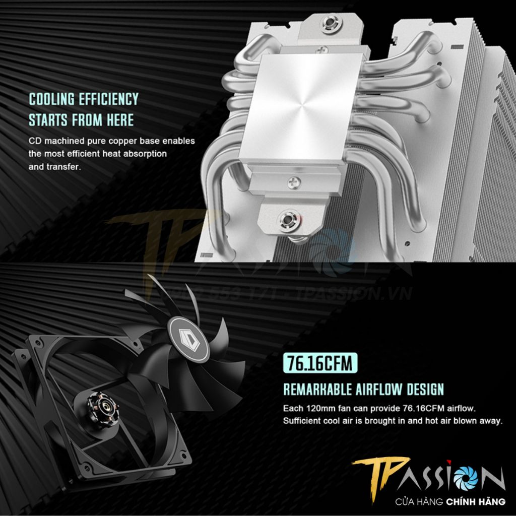 Tản nhiệt CPU ID-Cooling SE-55 BLACK / SNOW WHITE LED ARGB