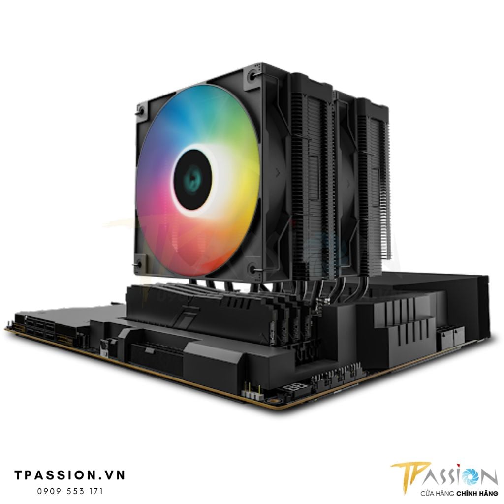 Tản nhiệt khí CPU DEEPCOOL AG620 DIGITAL / AG620 DIGITAL LED ARGB - Hiển thị nhiệt độ - Chính hãng, 2 tháp, 6 ống đồng