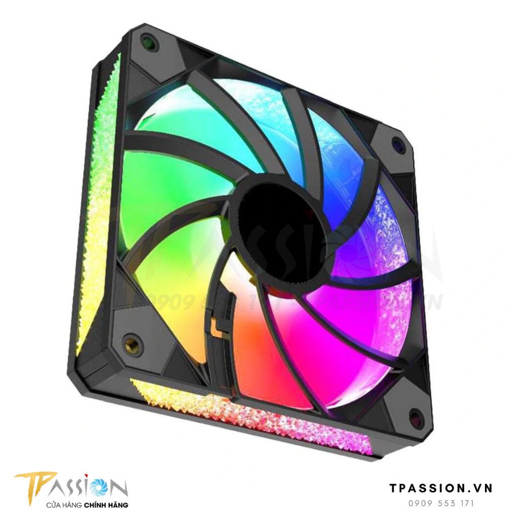 Quạt Fan case 12cm INFINITY ROYAL 5 ZONE LED AGRB - Chính hãng, daisy chain, PST, SYNC MAIN/HUB 3PIN 5V, Tản Nhiệt PWM