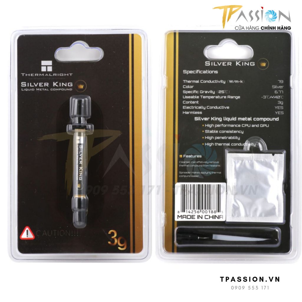 Keo tản nhiệt CPU Thermalright Silver King 3g / 1g - Kim loại lỏng  - Chính hãng