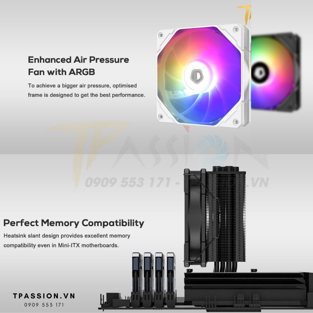 Tản nhiệt khí CPU ID-Cooling SE-224-XTS ARGB BLACK / WHITE