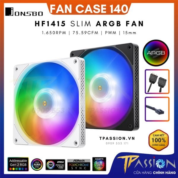 Quạt Fan Case 14cm JONSBO HF 1415 ARGB SLIM FAN | WHITE