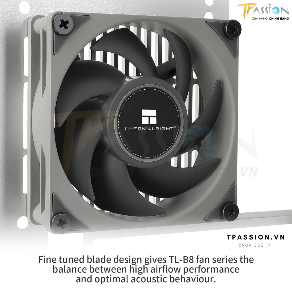 Quạt fan case 8cm THERMALRIGHT TL - B8 PWM - Chính hãng, sức gió tốt 2200rpm, hiệu năng tản nhiệt tốt, bền bỉ