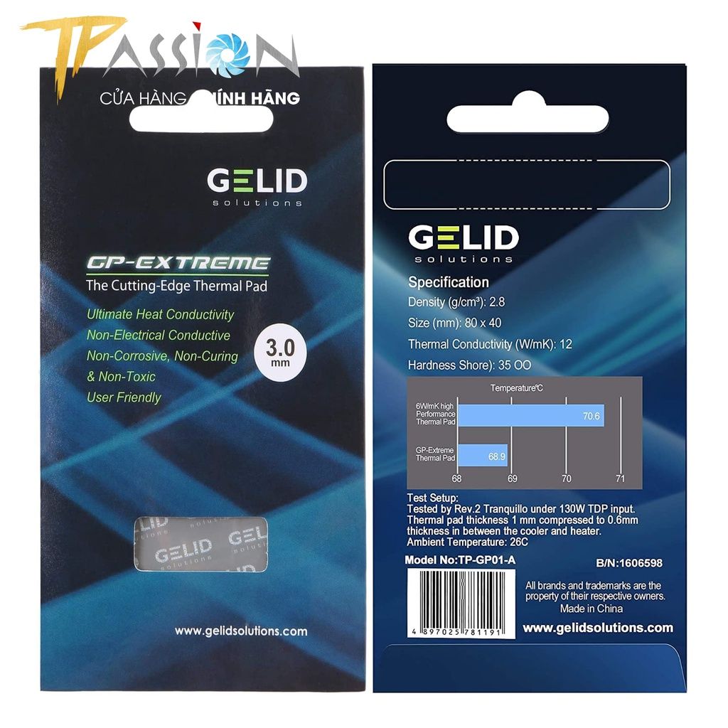 Miếng dán tản nhiệt Gelid Thermal Pad GP-Extreme 12W/mk