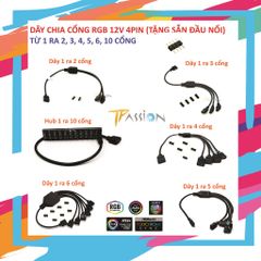 Dây chia, Hub chia cổng LED RGB 12V 4PIN ra nhiều cổng (tặng kèm ghim nối)