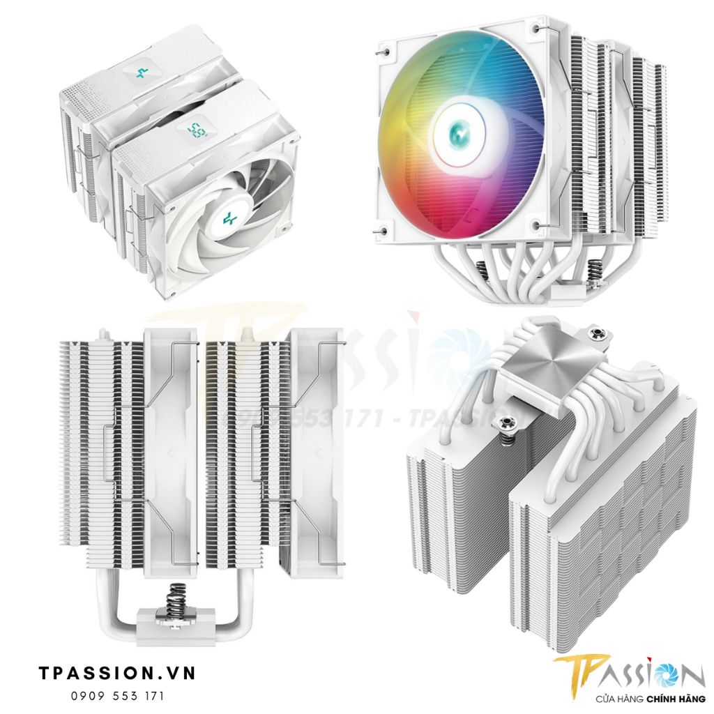 Tản nhiệt khí CPU DEEPCOOL AG620 DIGITAL / AG620 DIGITAL LED ARGB - Hiển thị nhiệt độ - Chính hãng, 2 tháp, 6 ống đồng