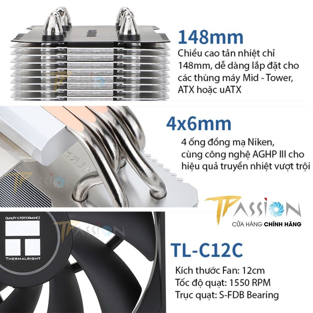 Tản nhiệt khí CPU Thermalright Assassin X 120 Refined SE | TL-AX120R SE | AX120 R SE ARGB LED