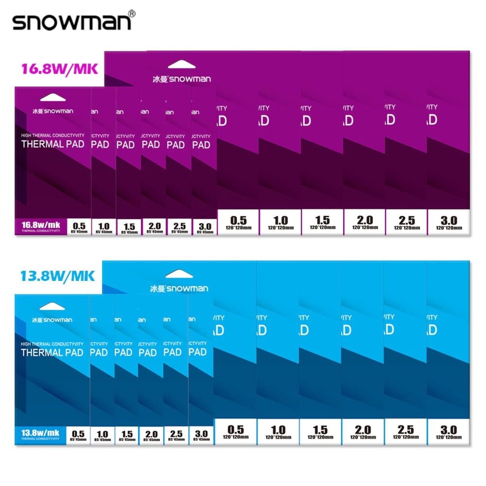 Miếng dán tản nhiệt SNOWMAN Thermal Pad 16.8W/mk | MDTN