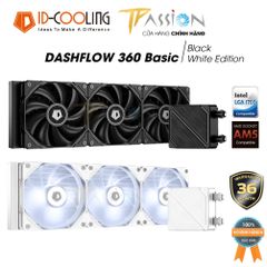 Tản nhiệt nước CPU AIO ID-COOLING DASHFLOW 360 BASIC BLACK / WHITE (Quạt LED Trắng) - Chính hãng BH 36 tháng, PWM, 1700