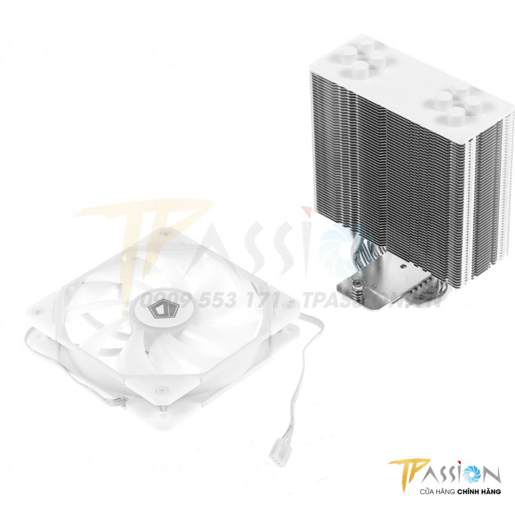 Tản nhiệt khí CPU ID-Cooling SE-224-XTS WHITE LED Trắng- Chính hãng, SE-224-W 224XT Toàn trắng, hiệu năng cao