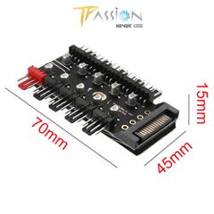 HUB ROG chia 10 cổng Fan Case 4 pin PWM có nguồn phụ SATA | MOLEX