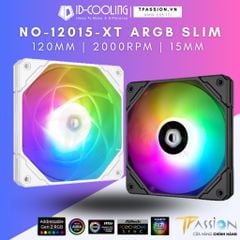 Quạt tản nhiệt fan case 12cm ID-Cooling NO-12015-XT ARGB | Trắng - Slim fan 15mm, tốc 2000rpm, điều tốc PWM, sync LED 5V