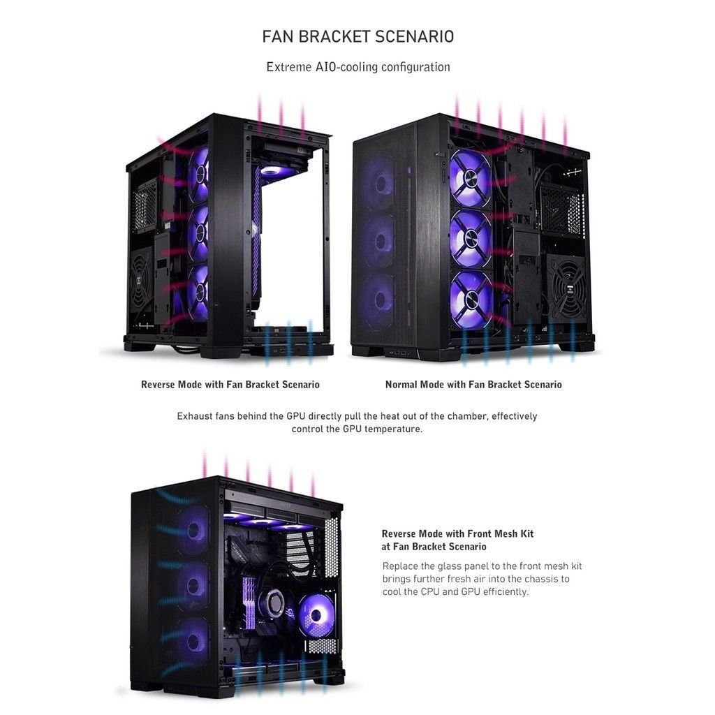 Bộ dựng đứng dọc VGA Lian Li O11DE-2X | 2W Upright GPU Kit cho case O11 Dynamic EVO kèm dây PCI-E 4.0 Riser - O11DE 2X