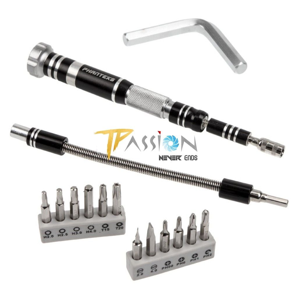 Bộ dụng cụ tua vít Phanteks 16 Piece Computer Tool Kit - Dụng cụ mở máy tính, quạt, ổ cứng, water pumps, water blocks