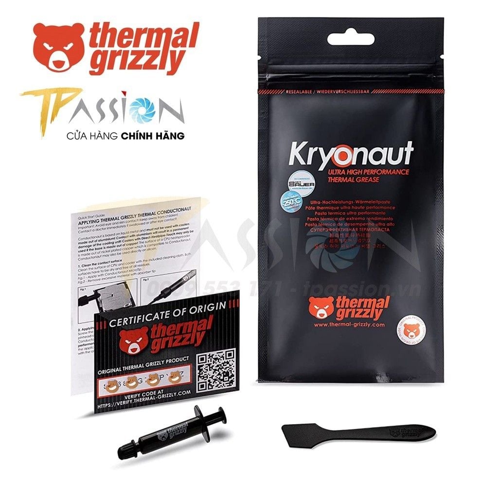 Keo tản nhiệt Thermal Grizzly Kryonaut - Hàng Đức - Có Serial QR check chính hãng | KEO GẤU