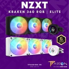 Tản nhiệt nước AIO CPU NZXT KRAKEN ELITE 360 RGB / 360 RGB (Black / White)  - Chính hãng BH 6 năm