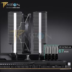 Tản nhiệt CPU Phanteks Polar T6 - 120 Black / White LED ARGB 5V - Chính hãng, TDP 280W, 6 ống đồng, sk 1700